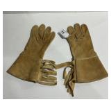Pair deer Leather Fringed Gloves  sz sm