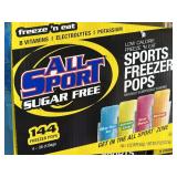 Case All Sport Sugar Free Freezer Pops 144 3oz