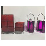 4 Different Candle Holders--2 are Rice Paper Sides