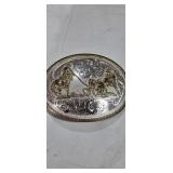 LARGE MONTANA SILVERSMITH HEAD/HEAL ROPING BUCKEL
