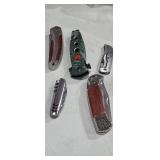 5 Folding Knives   Some Multiple Blades
