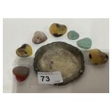 Dish w/ 7 Heart Shaped Stones