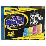 Case All Sport Sugar Free Freezer Pops 144 3oz