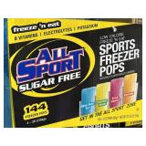 Case All Sport Sugar Free Freezer Pops 144 3oz
