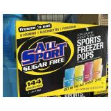Case All Sport Sugar Free Freezer Pops 144 3oz