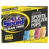 Case All Sport Sugar Free Freezer Pops 144 3oz
