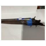 Old Double Barrel Shotgun  Baker Damascus Wall