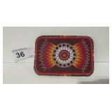 Hand Beaded Belt Buckle 4 3/8" Wide