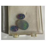 3 Cabochon Opal Stones 1 Larger 3/8" Long