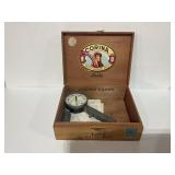 Wood Cigar Box w/ Snap-On Compression Gauge