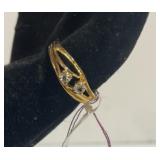 Ring w/ 2 Clear Stones sz 6