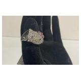 Hello Kitty Ring w/ Pink & Clear Stones sz 8