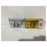 1 Gold Toned Playing Cards w/ Franklin in Sunglass