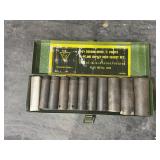 Square drive six point socket set
