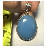 Sterling Pendant w/ Blue Sodalite Stone 13.6 tw