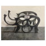 Metal Animal Shape 4 Bottle Holder 4 1/2" x 14" x