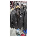 Black ST. JOHNS BAY LEATHER M/C JACKET SZ L
