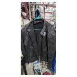 BLACK LEATHER MOTORCYCLE JACKET SIZE XL