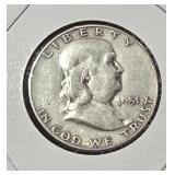 1951 S Silver Half Dollar Franklin