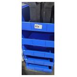 5 Blue Storage Bins 11" x 11" x 5"