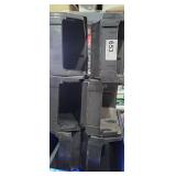 6 Small Black Storage Bins 6" x 9" x 5"