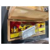 5 Router Bits in Wood Storage Box