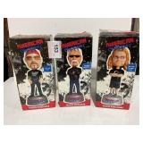 3 lots 1ea Talking Bobblehead Dolls in Boxes -