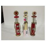 3 Lots 1ea Visible Gas Pumps Collectable 2 Texaco