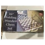 16" Folding Wooden Chess Set