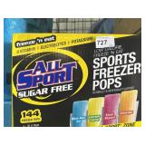 Case All Sport Sugar Free Freezer Pops 144 3oz