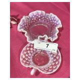 2 Opalescent Fenton Hobnail Dishes
