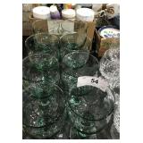 8 Greenish Goblet Glasses