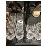 12 Stem Ware Clear & Gold Trimmed Glasses