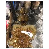 Amber Candy Dish & 4 Desert Dishes