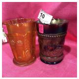 2 Vintage Carnival Glass - Glasses