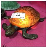 Turtle Night Light - Metal & Glass