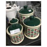 4 Green & Apple Canister Set