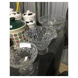 3 Glass Compotes / Fruit Bowls