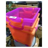 3 Craft Totes on Wheels