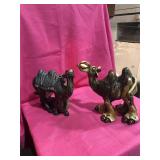 2 Character Camel Figurines