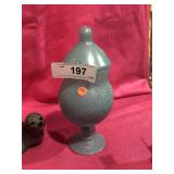 Blue Splatter Glass Covered Candy Dish