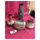 4 SW Design Pottery Vases