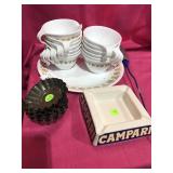 Corella Dishes, Mini Metal Pans, Campari Tray