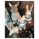 5 Ceramic Bunny Family
