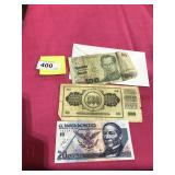 3 Foreign Notes - Jugoslavia, Thailand and MX
