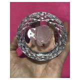 Glass Half Ball w/ Insert Rose