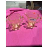Vintage Yellow Glass Cream & Sugar