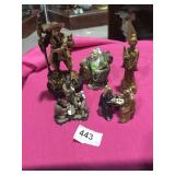 5 Asian Men Figurines  Some Mud Men