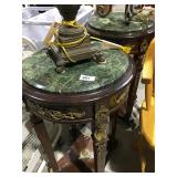 2 Asian End Tables - Marble Like Tops