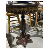 Round End Table w/ Wood Inserts